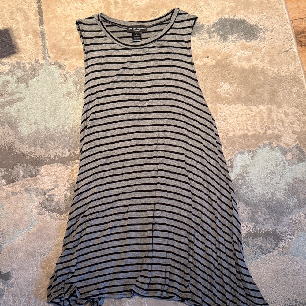 Maurices Black and Gray Striped dress